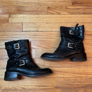 rag & bone Ankle Boot Italian Black Leather Buckle 38 Size 8